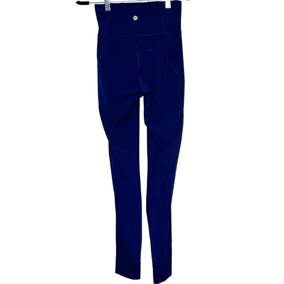 Lululemon Hot Like Agni Mesh Side Leggings Women's Full Length Blue Size 4 - Picture 3 of 4